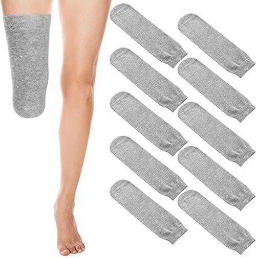 Prosthetic Socks for Men – 10 pcs Gray Cotton Socks for Amputee Comfort Healt…