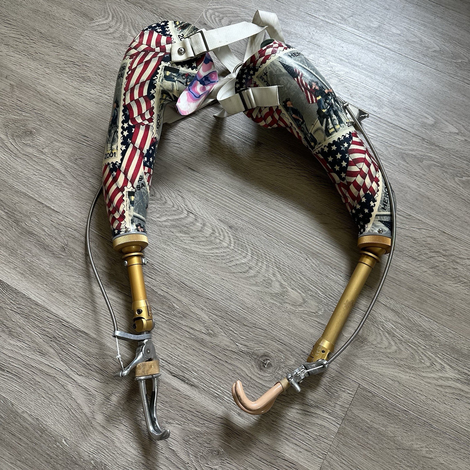 Vintage Patriotic Arm Prosthetics with Dorrance USA Hooks Arms – Left/Right