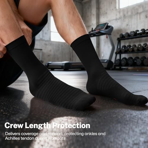 Athletic Crew Large-X-Large Black/White/Gray (2 Pairs Per Each Color)