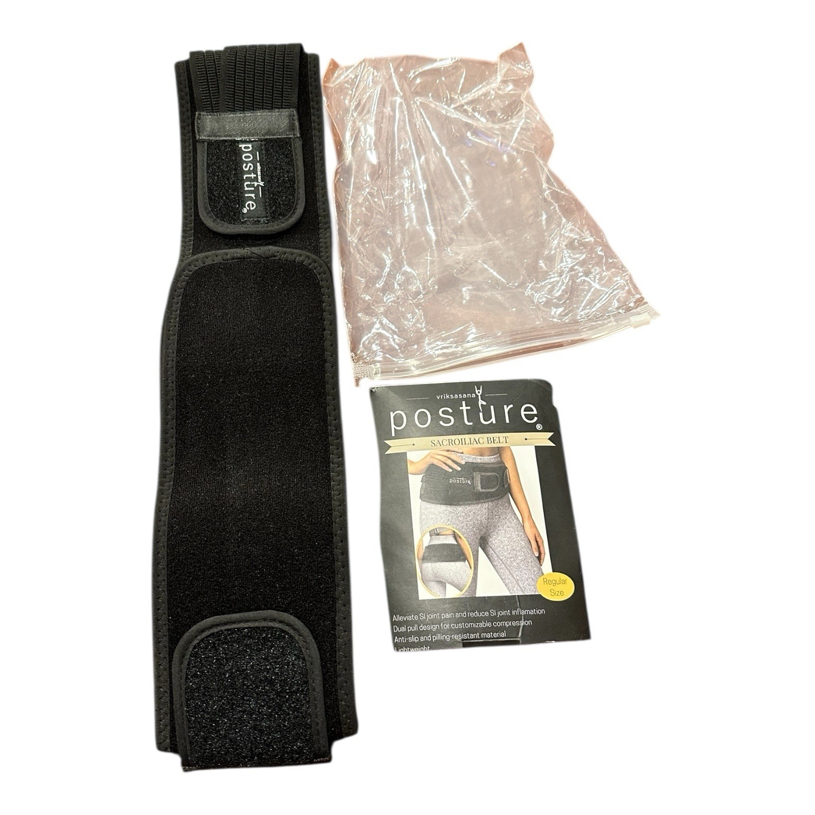 Vriksasana Sacroiliac Hip Belt for Women Regular Size 30-44” Black open box