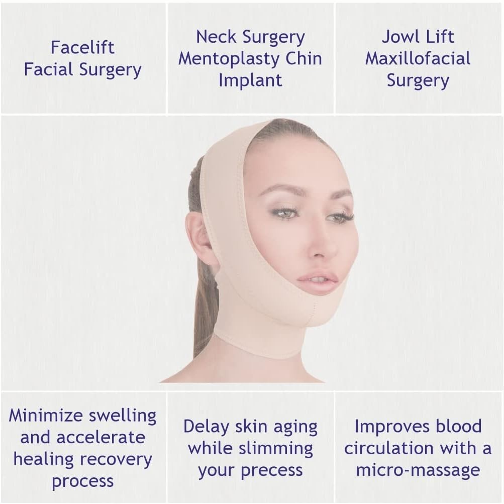Chin Strap Post Surgical Compression Bandage for Women Face Slimmer Jowl Tigh…