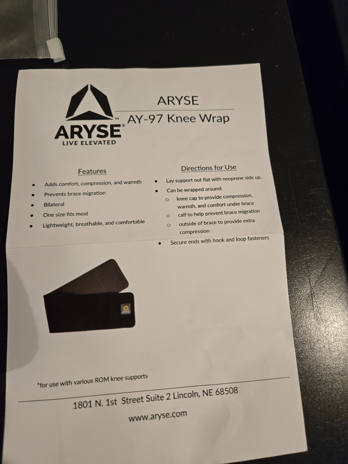 New ARYSE AY-97 Universal Knee Wrap L2397