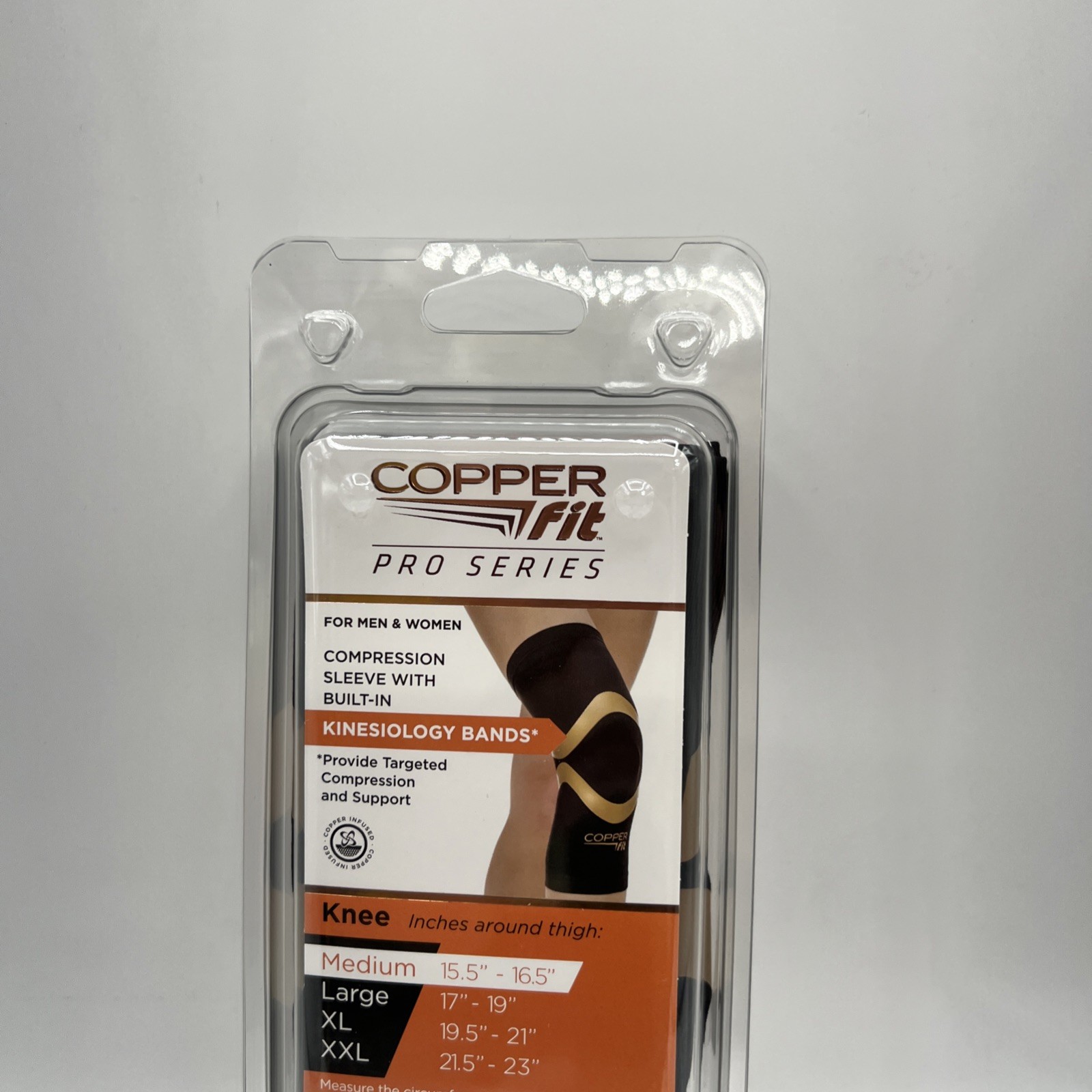 Copper Compression Knee Sleeve PRO SERIES Built In Kinesiology Bands