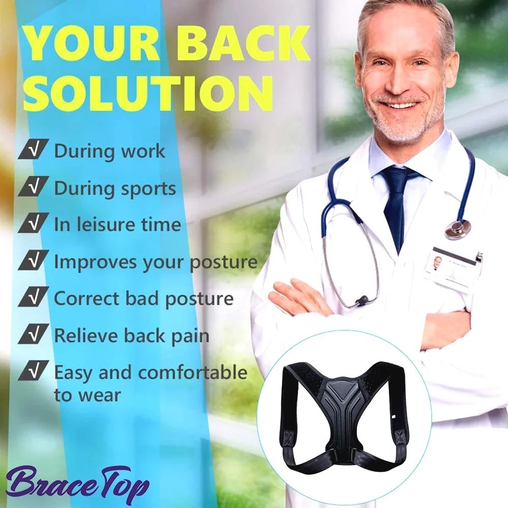 Adjustable Back Shoulder Posture Corrector Belt Clavicle Spine Support Reshape Y