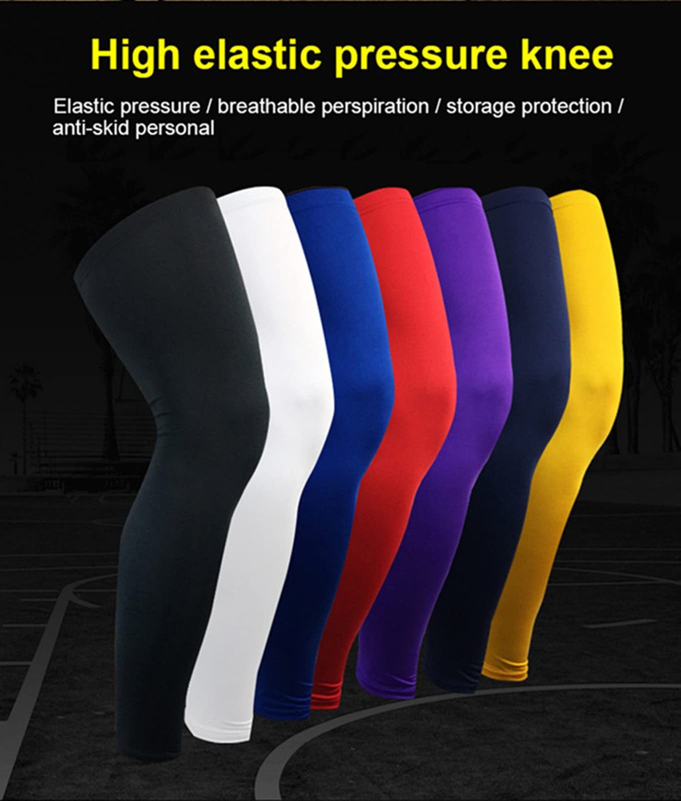 Sports Non Slip Compression Full Knee Leg Long Sleeves for Adult Men Women Th…