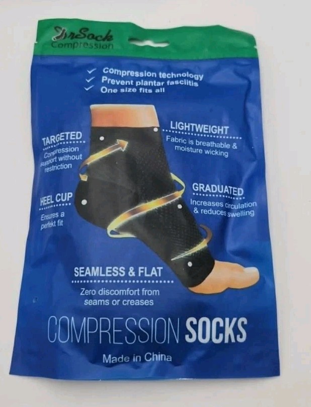 Compression Socks One Size Fits All Prevent Plantar Fascitis 3 Pack