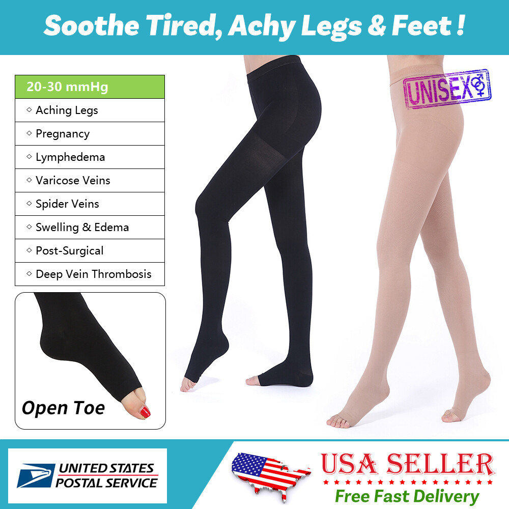 Medical Compression Pantyhose Graduated Support for Varicose Veins,Edema,Flight