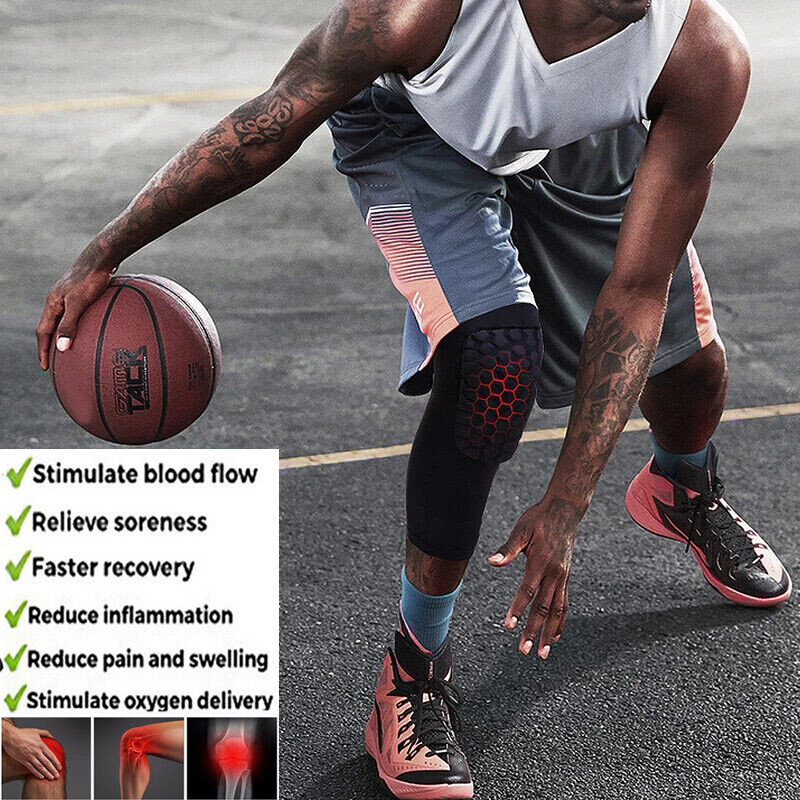 Compression Long Sleeve Support Leg Knee Pad Brace Sports Pain Guard Men & Women