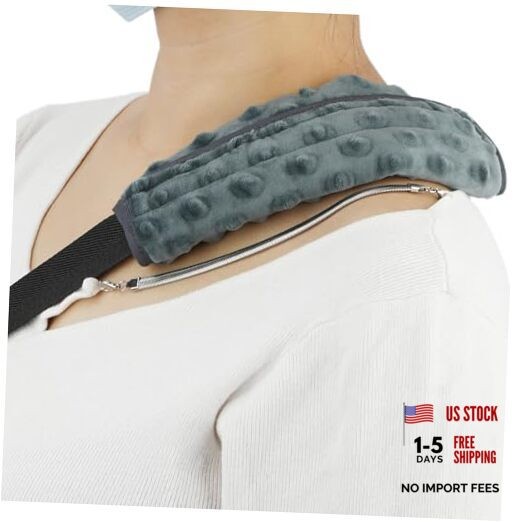 1Pc Arm Sling Padding for Neck Arm Sling Strap Cushion Minky Dot Dark Gray-1pc