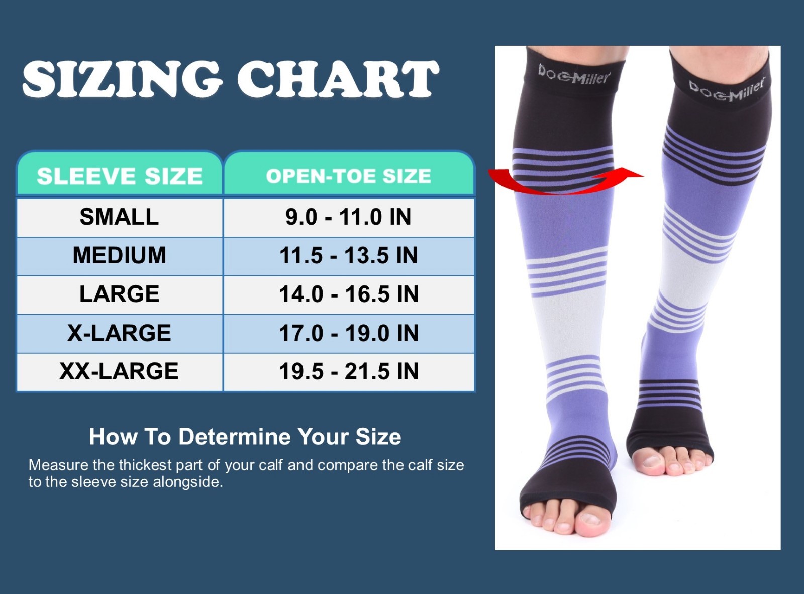Doc Miller Open Toe Socks Compression Stockings 20-30MMHG Relieve Varicose Pain