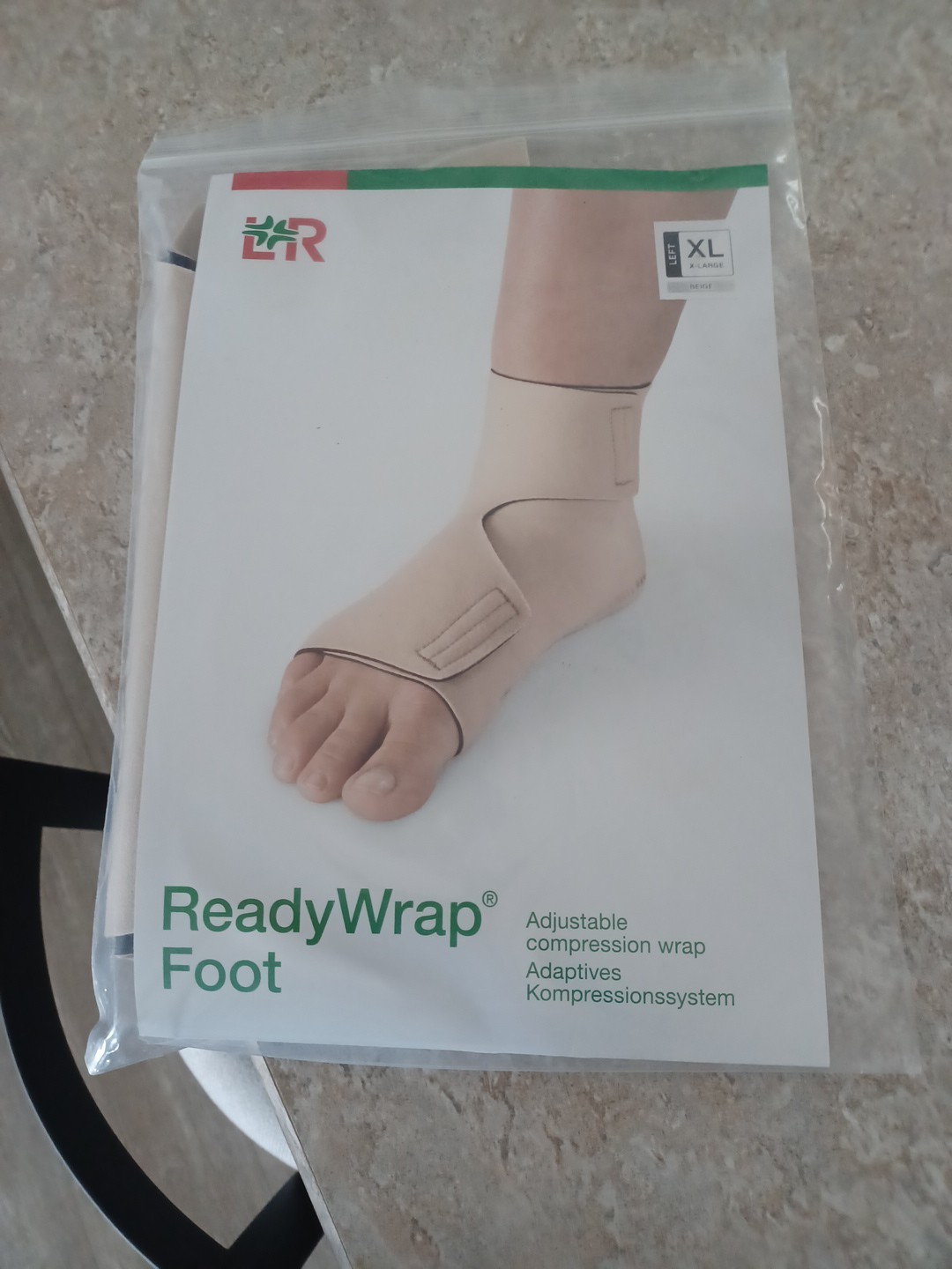 L&R READY WRAP FOOT Beige LEFT X-Large NEW Ready Wrap Liner Included. NEW NEW