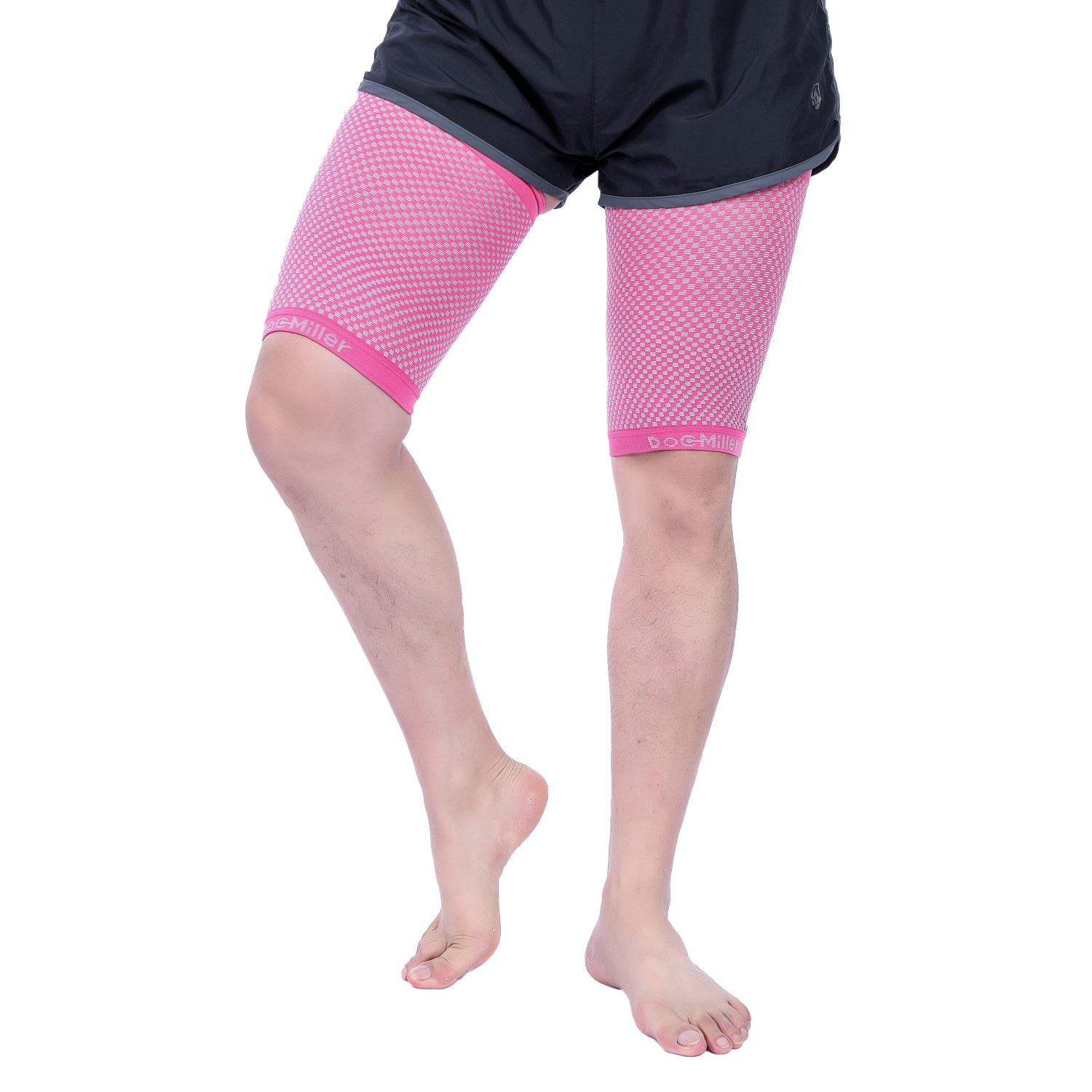 Doc Miller Thigh Compression Sleeve 1 Pair Hamstring Quad Groin Support PINK