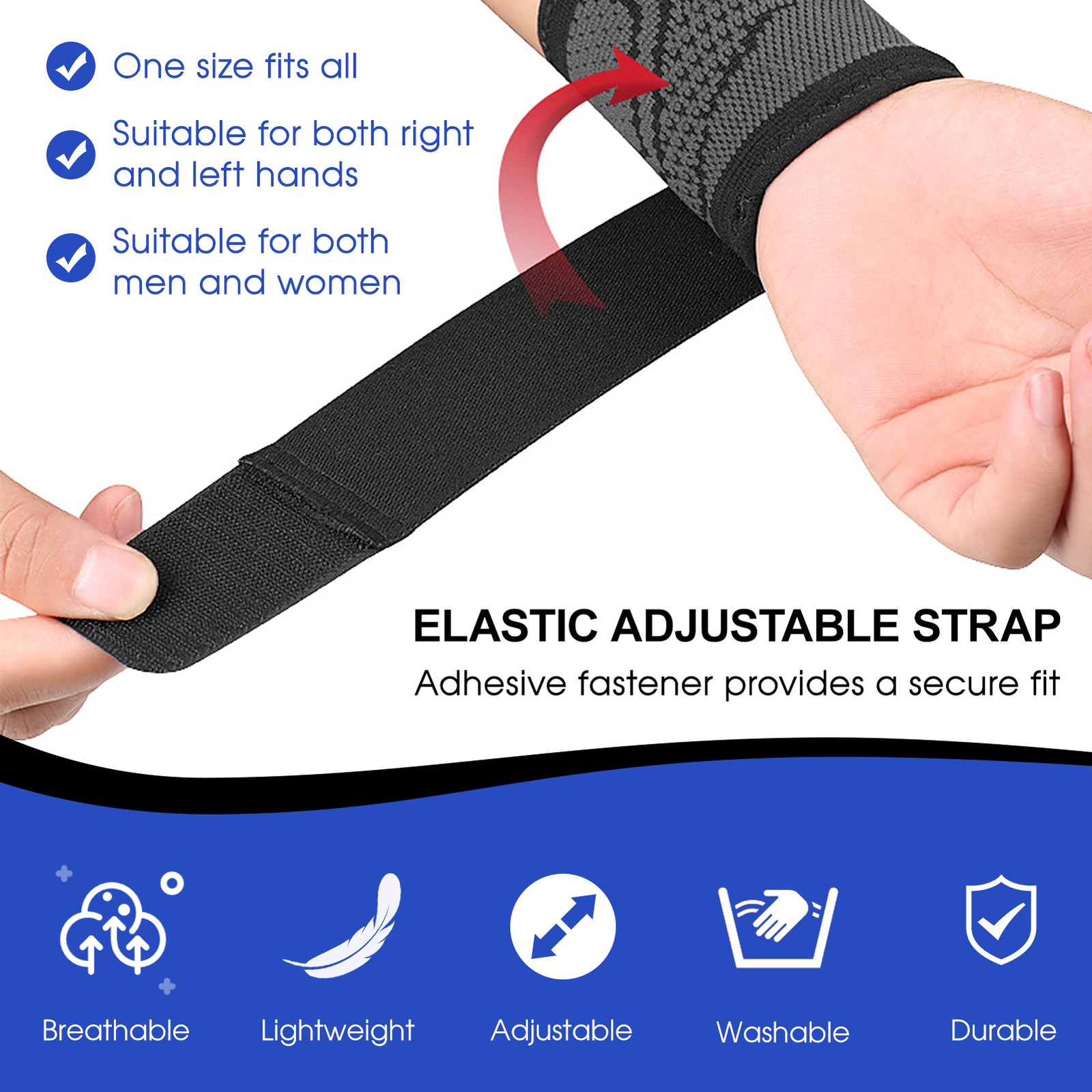 1pc Sports Wrist Bandage Wrist Wrist Support With Adjustable D1S4