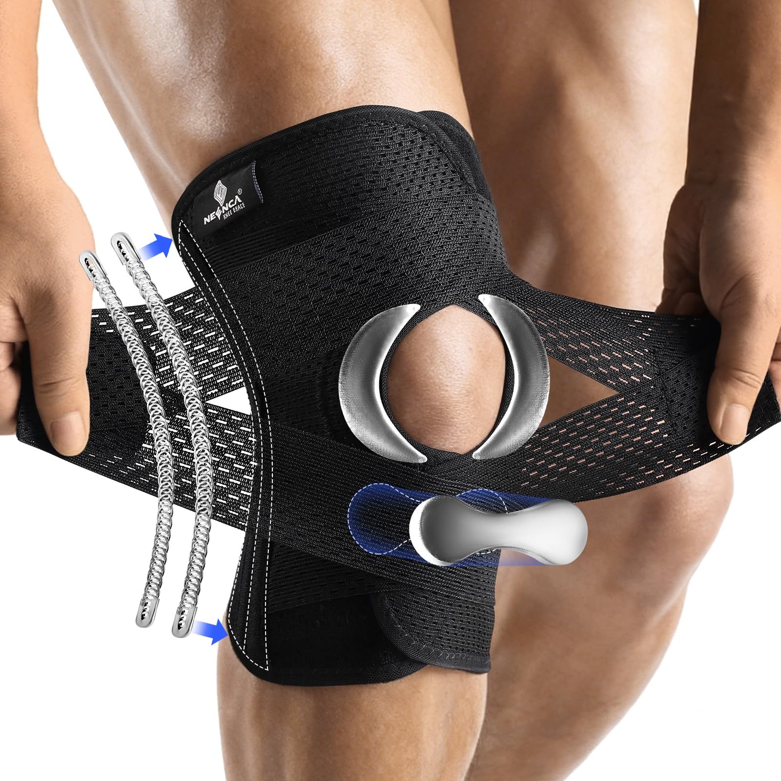 Knee Brace for Knee Pain, Compression Knee Support with Air Mesh Fabric, Adju…