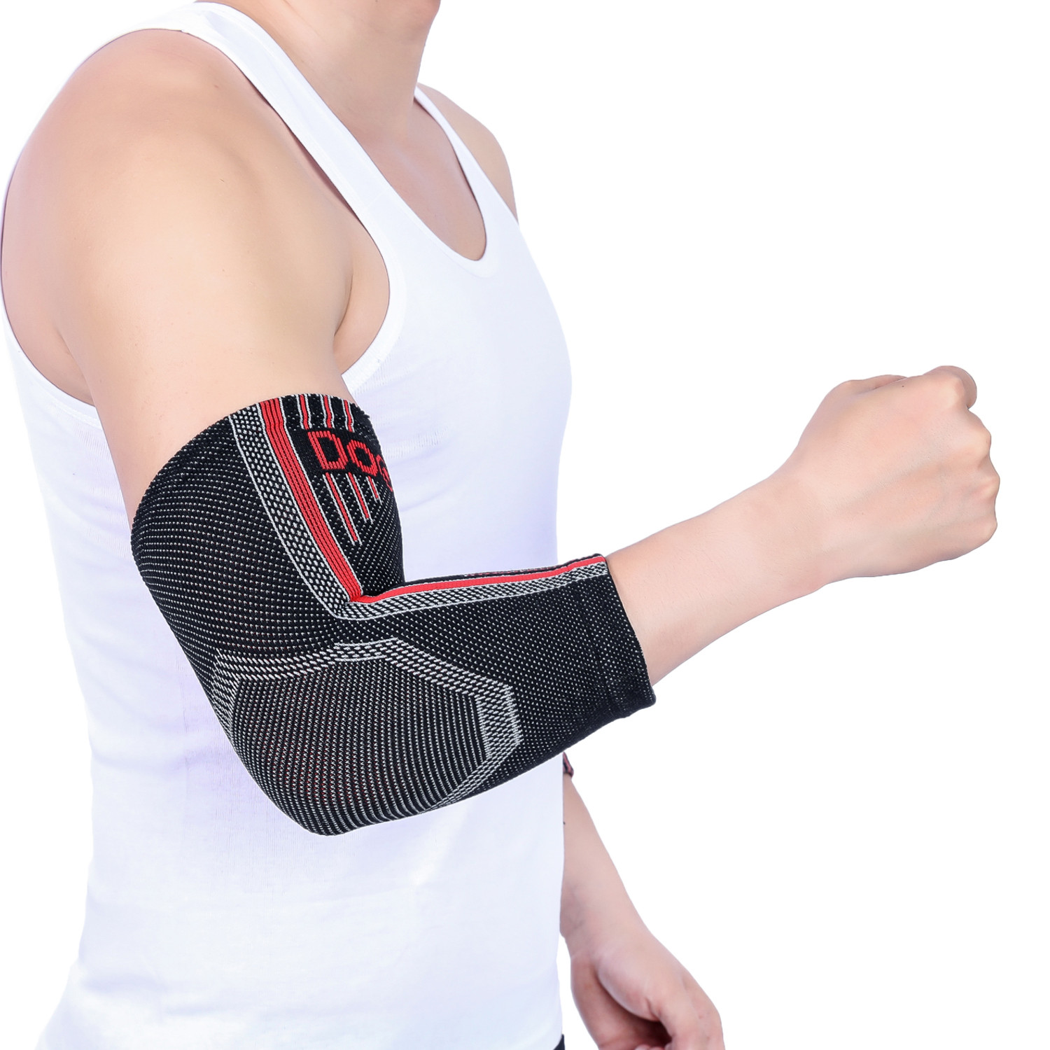 Doc Miller Elbow Compression Brace Sleeve Arm & Elbow Support Pain Relief RED
