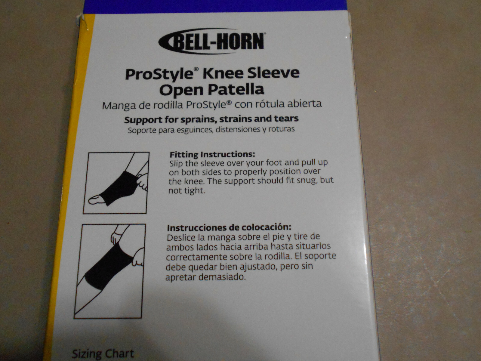 NEW Bell-Horn ProStyle Knee Sleeve Open Patella Support Strain Remedy XXXL Size
