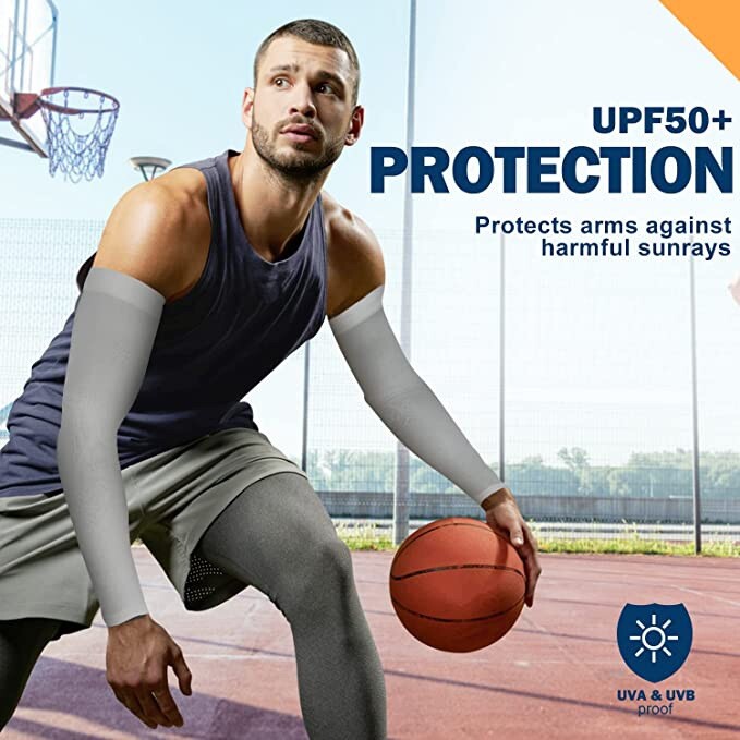Compression Arm Sleeves Pair, UV Sun Protection Arm Sleeve, Cooling Arm Sleeve!