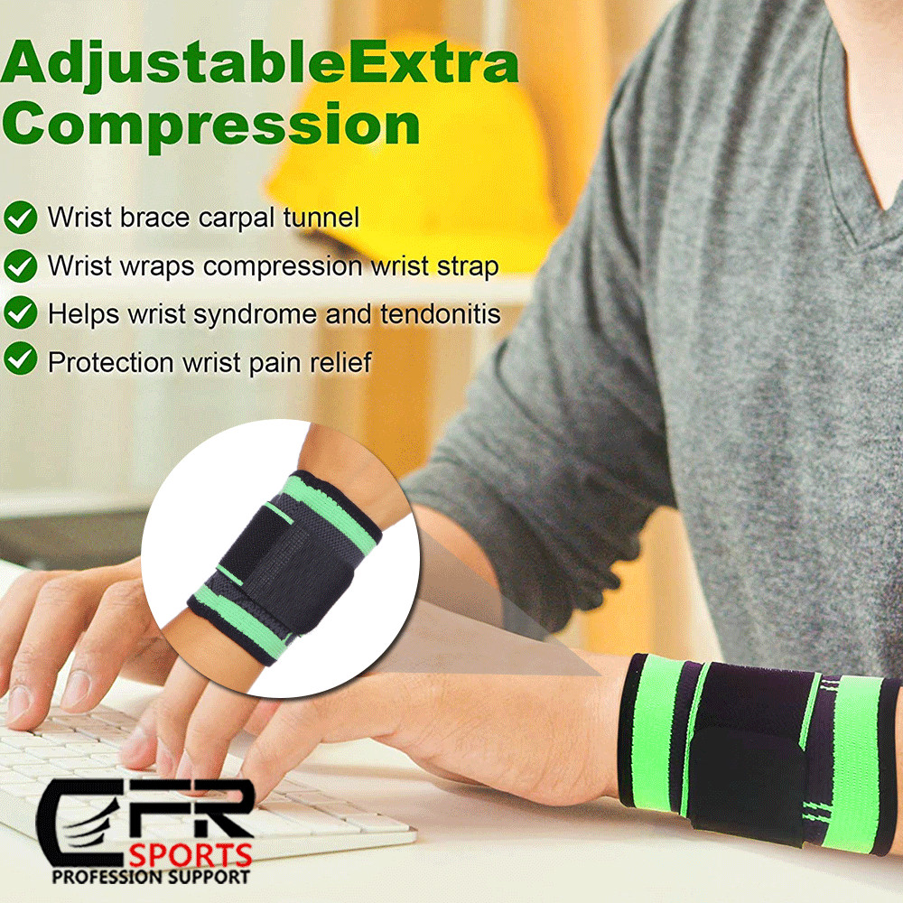 Wrist Brace Support Strap Carpal Tunnel Sprain Arthritis Sports Tennis Wrap Gym
