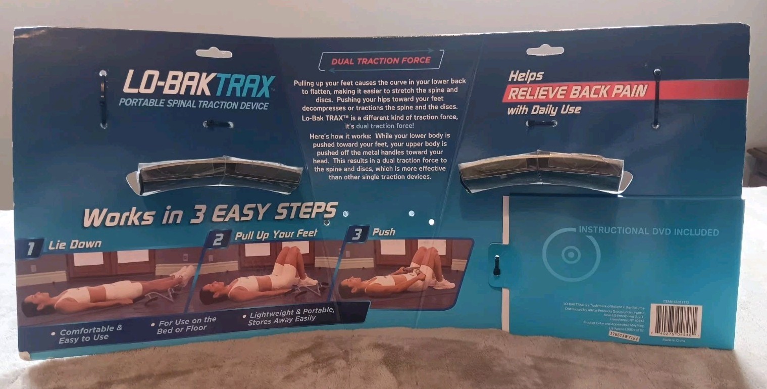 Lo-Bak Trax Portable Spinal Traction Device Relieves Back Pain w/ DVD – NEW