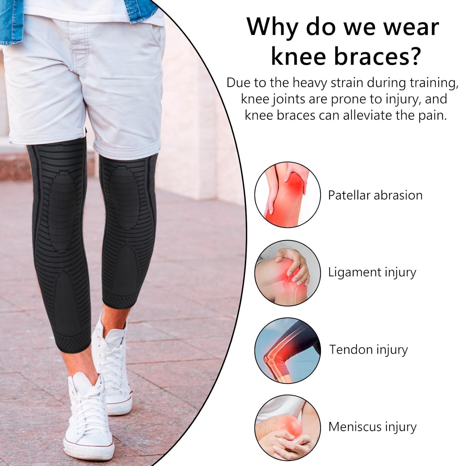 Full Leg Compression Sleeves 2 Pack Long Knee Support for Men and Women for A…