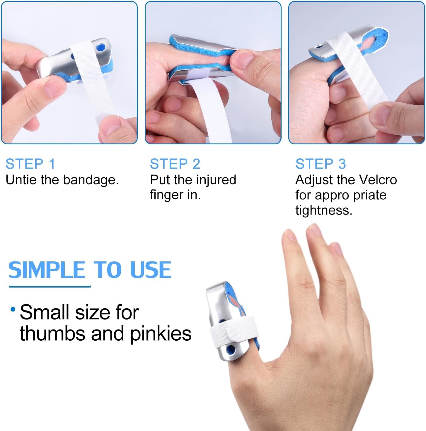 Finger Splint, 2pcs Support Brace for Arthritis Knuckle Small