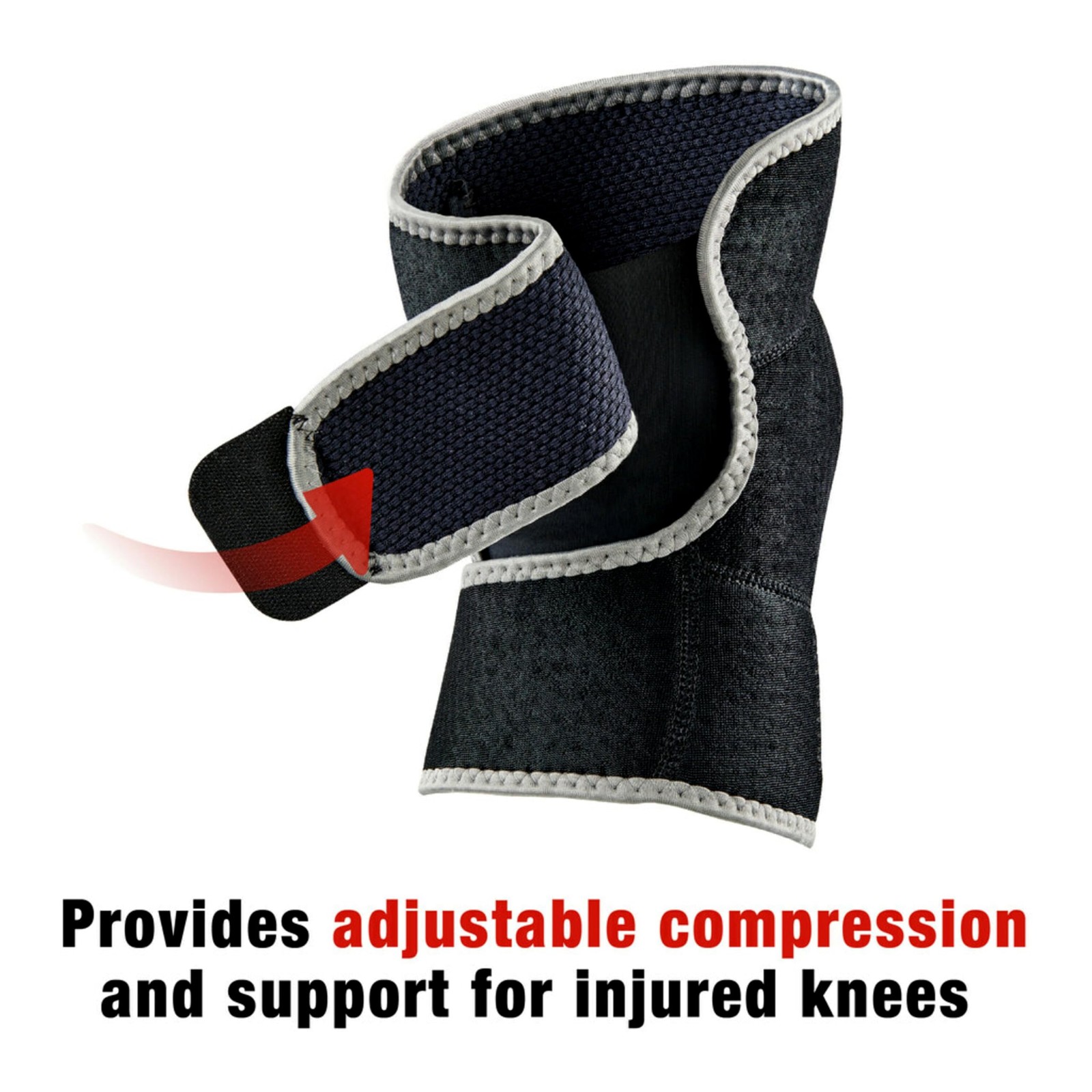 ACE Brand Adjustable Compression Knee Support, 1 Count (Pack of 1), Black