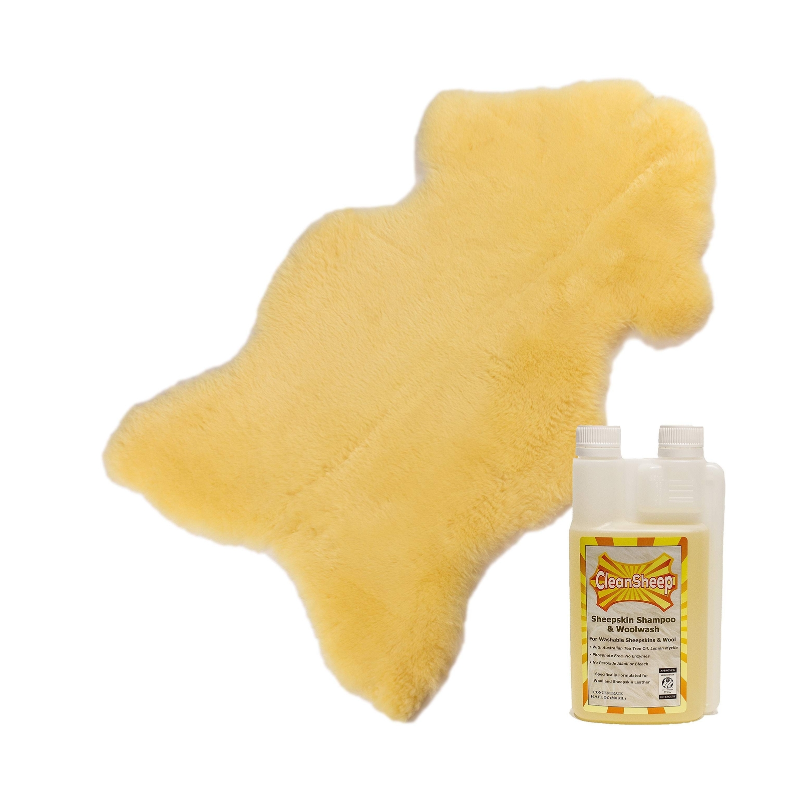 Sheepskin Large Medical Tanned + Shampoo Bundle
