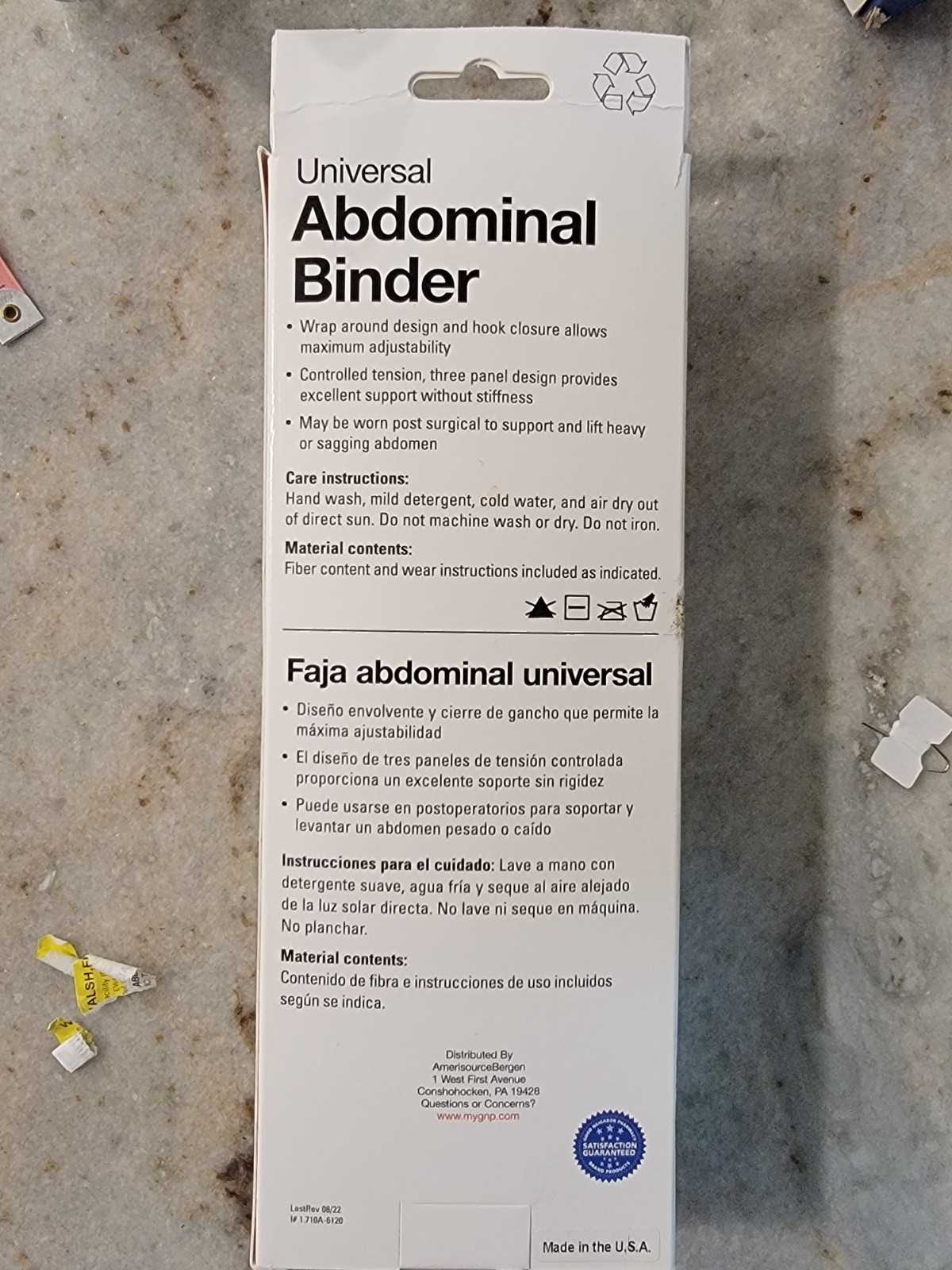 Lt25- Good Neighbor Pharmacy Universal Abdominal Binder White 1ct