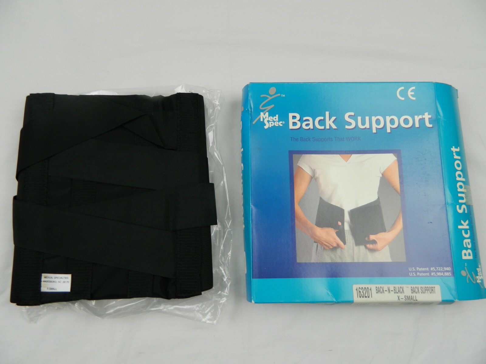 MED SPEC 163201 BACK-N-BLACK BACK SUPPORT X-SMALL XS