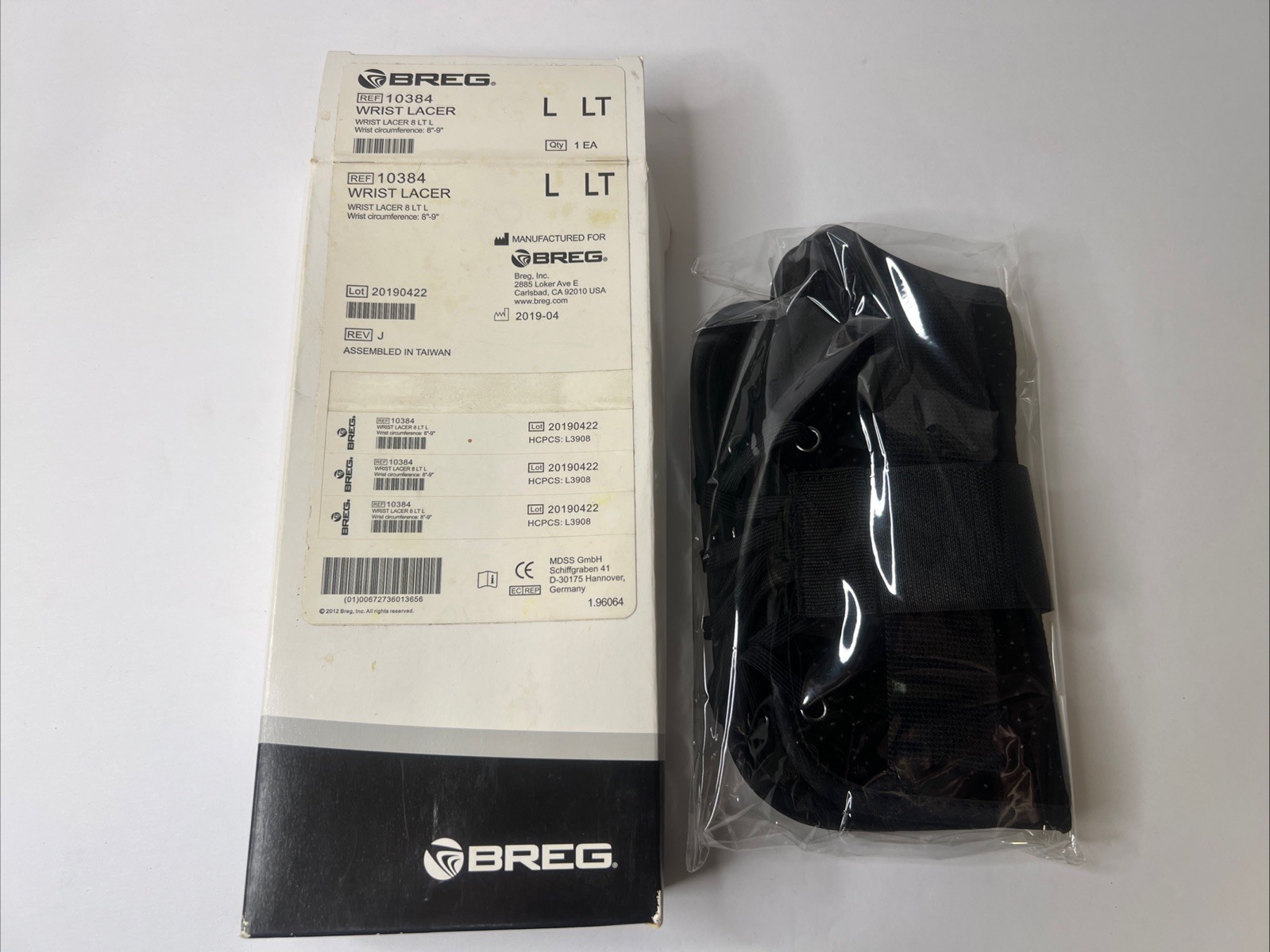 Breg Wrist Lacer Wrist Brace LARGE LEFT 10384 NEW SEALED