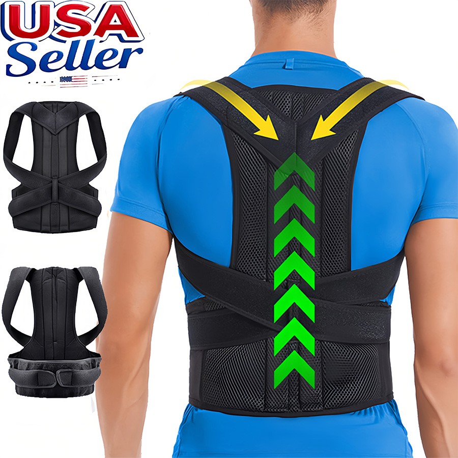 Back Posture Corrector Shoulder Straightener Brace Neck Spine Support Work Home