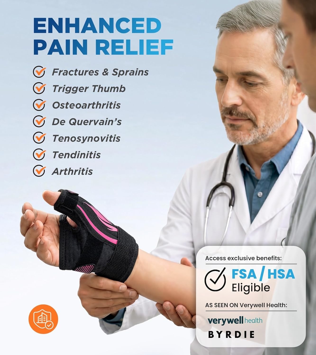 Thumb Support Brace | Upgraded Thumb Spica Splint Stabilizer Pain Relief Night S