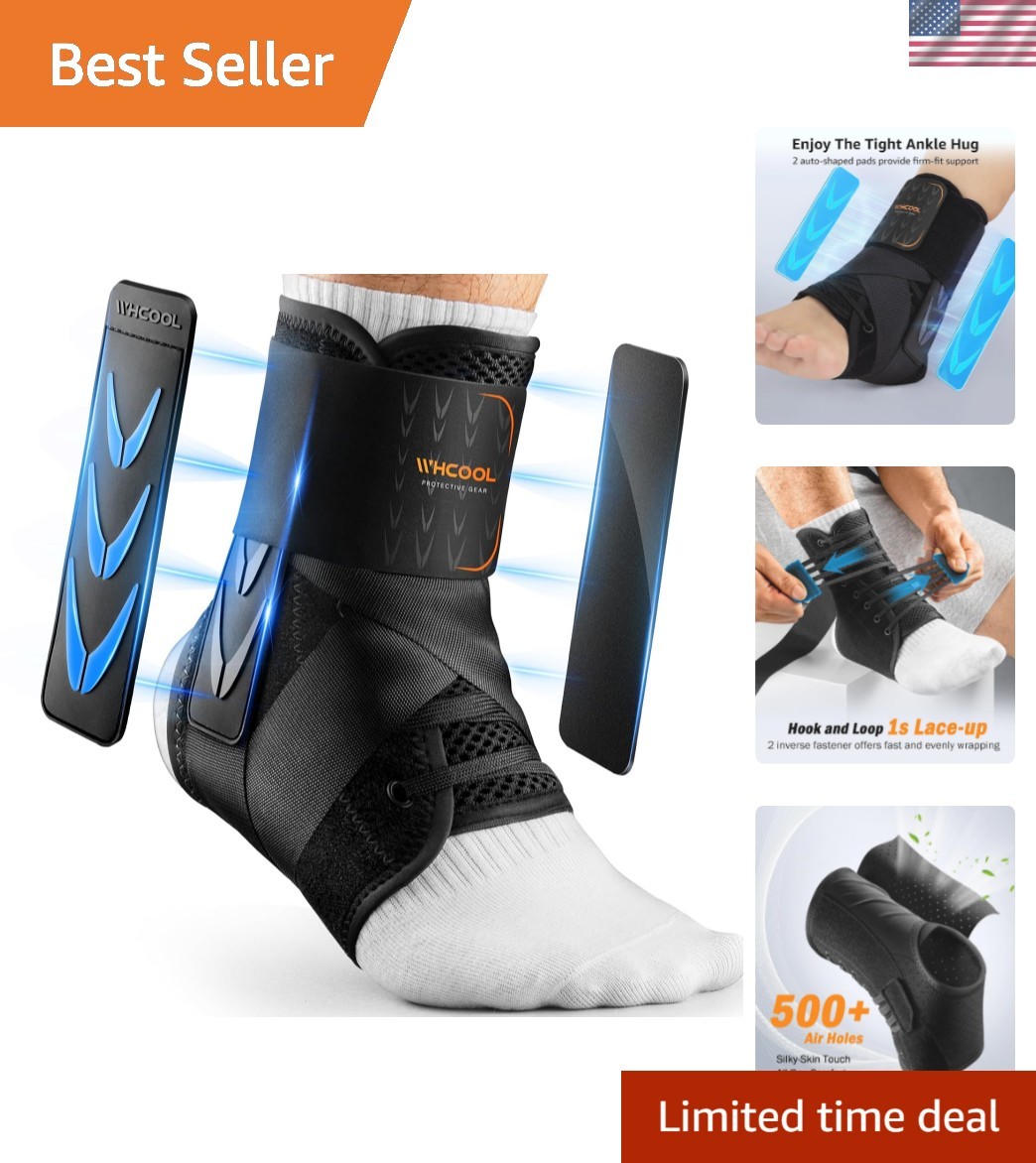 Slim-Fit Ankle Brace for Sprained Ankle, Quick Lace Up Ankle Support for Wome…