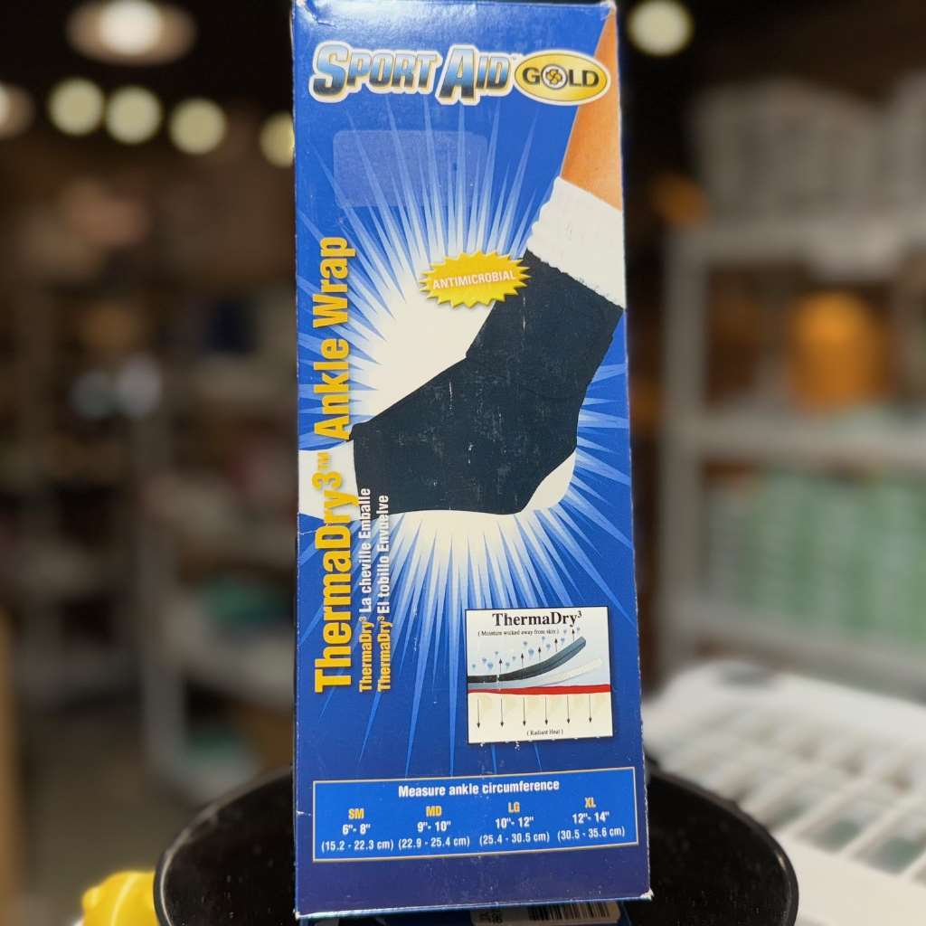 Sport Aid GOLD ThermaDry3 Ankle Wrap Large Black