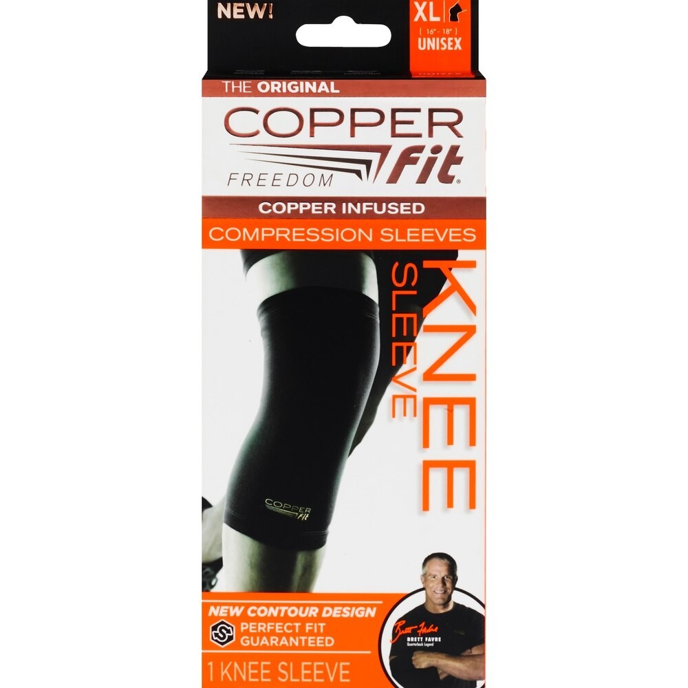 Copper Fit Freedom Copper Infused Knee Compression Stretch Sleeve 1-PACK: L-XL