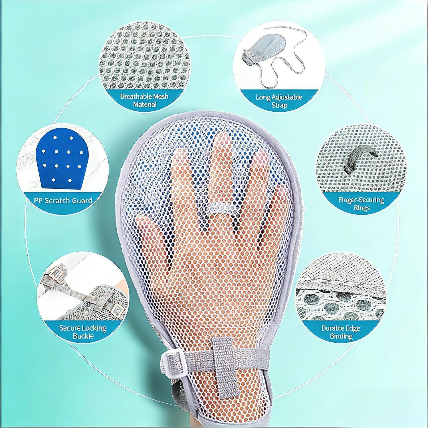 Anti Scratch Protective Mittens for Adults – Breathable Mesh Hand Guards with…