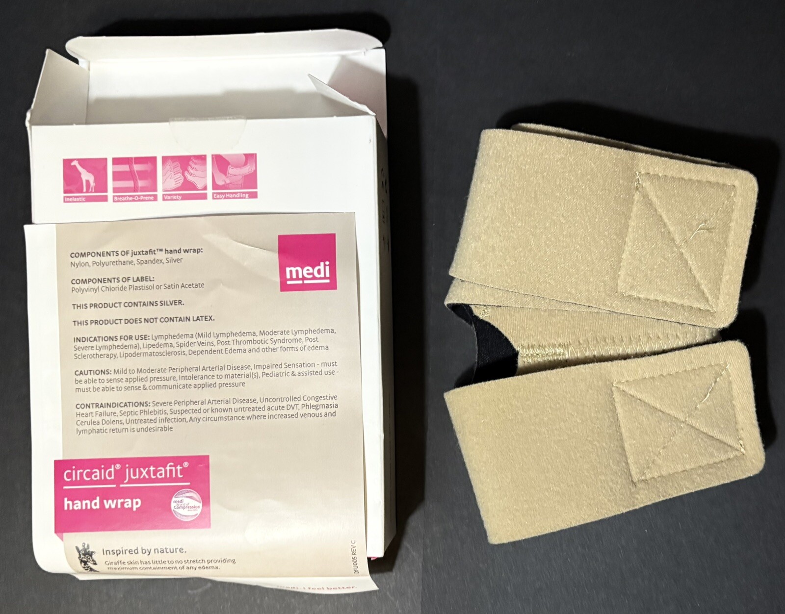 MEDI Circaid Compression Juxtafit Essentials Hand Wrap Medium-Left Hand NOB