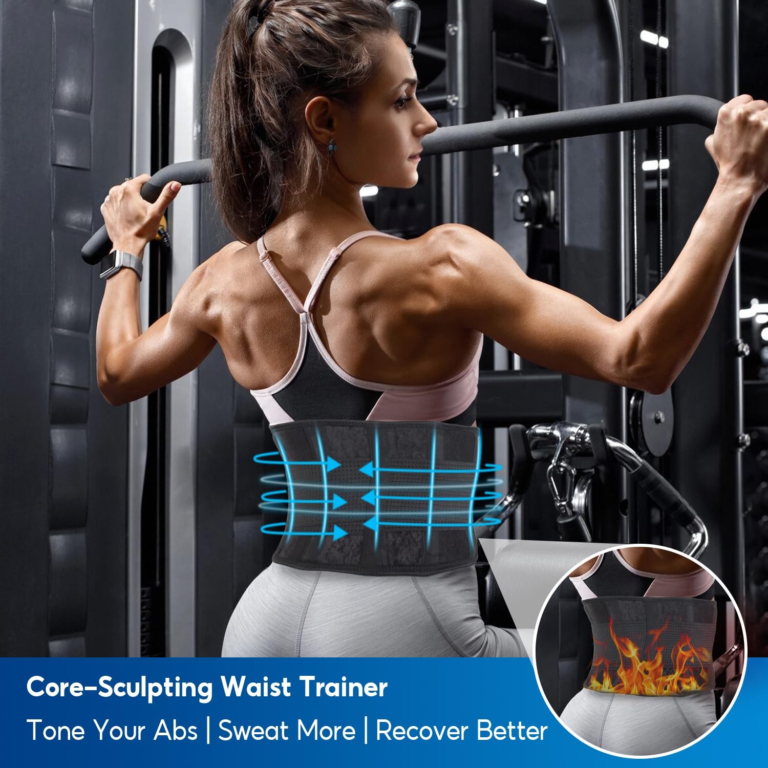 Back Brace for Lower Pain – Breathable Body Shape Large, Black