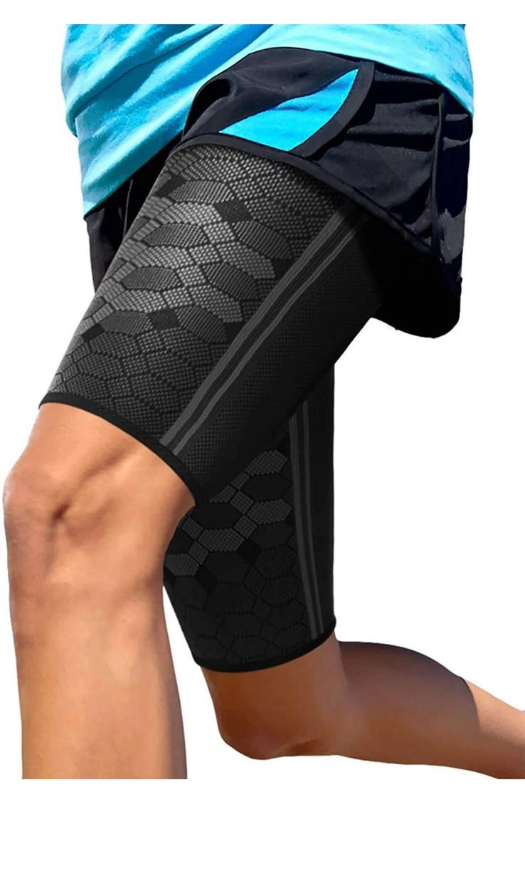 SPARTHOS~Thigh Compression Sleeves Quad and Hamstring Support NIP Size L CORAL
