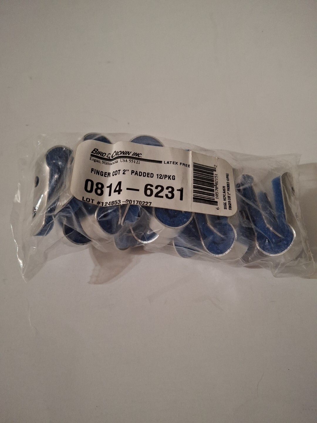 FINGER COT 2″ Padded 12/pkg foam Lined aluminum slints