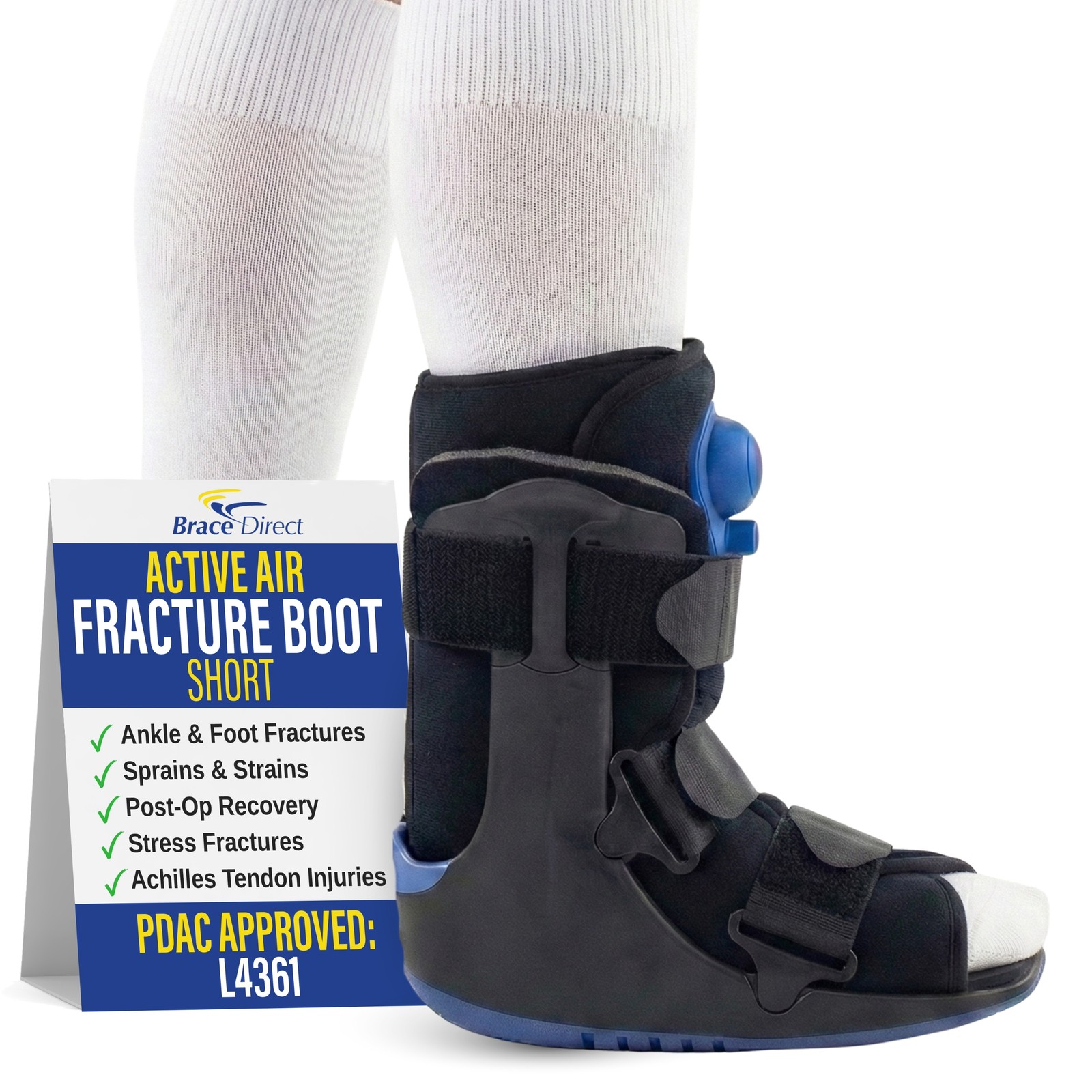 Brace Direct ActivAir Short Walking Boot L4361 Pneumatic Air Pump Ankle Support