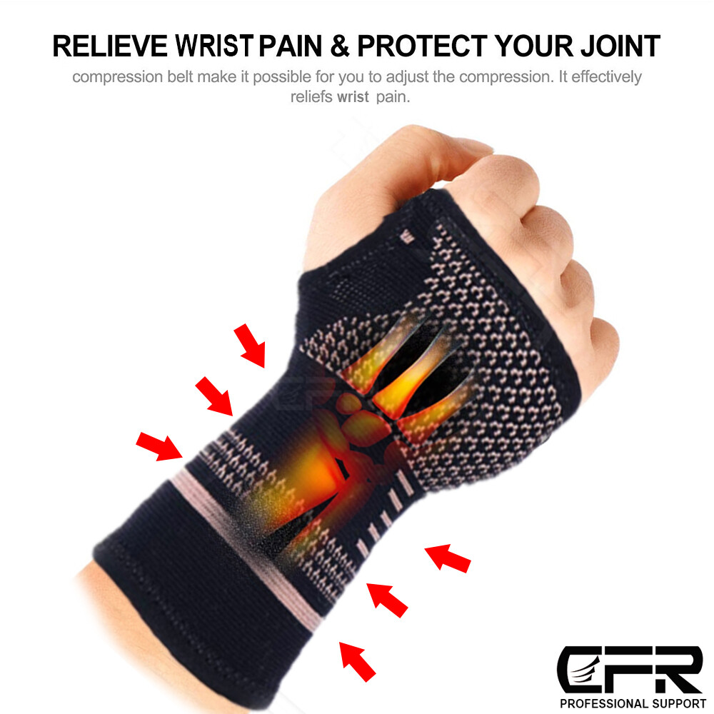 Wrist Support Hand Brace Compression Glove Sleeve Arthritis Carpal Tunnel Sports