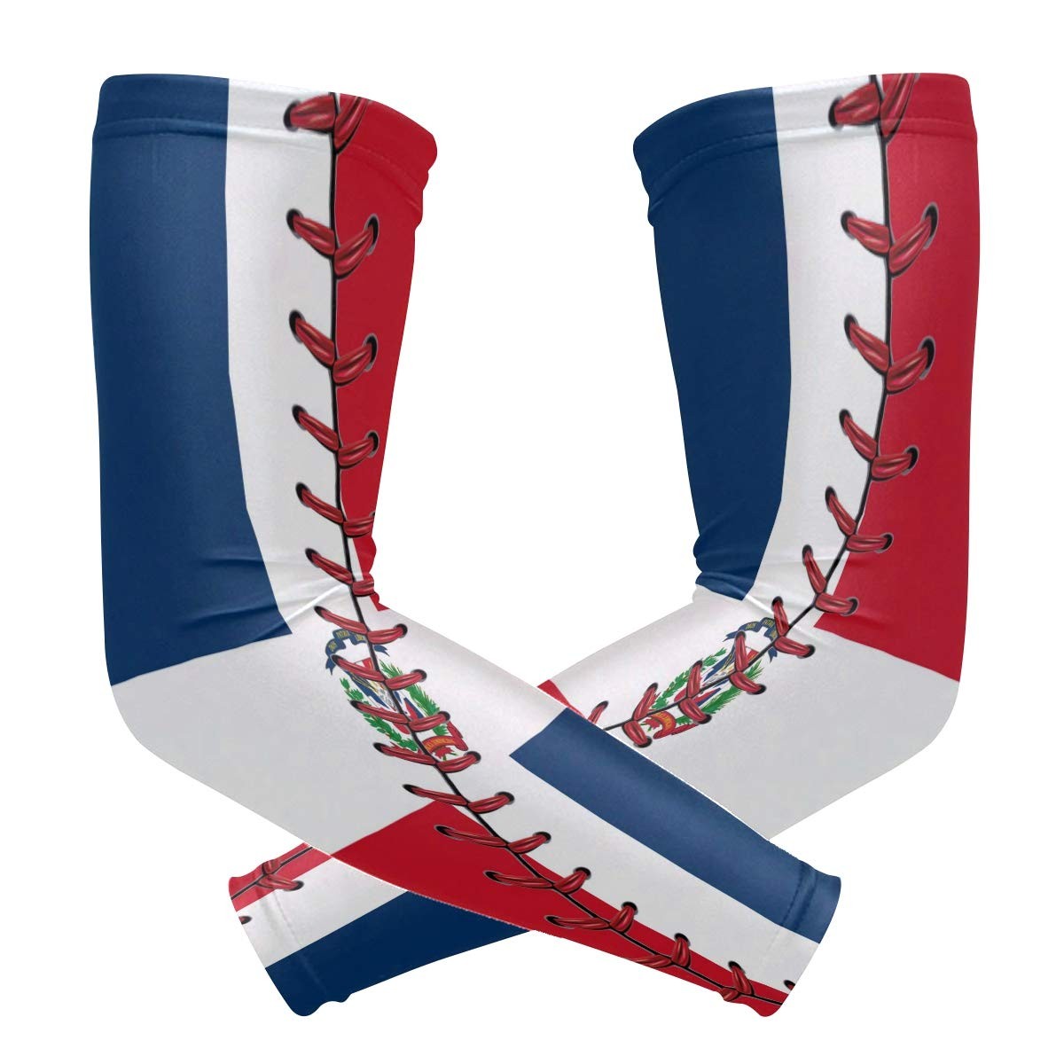 Dominican Republic Flag Baseball Lace Cooling Arm Sleeves Cover Uv Sun Protec…