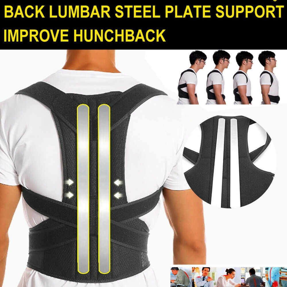 Adjustable Posture Corrector Low Back Support Shoulder Brace Belt for Men Women