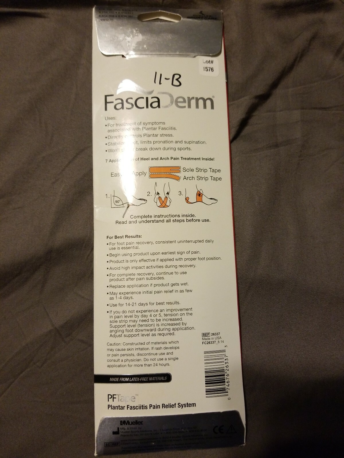 Mueller Fascia Derm Plantar Fasciitis Tape Beige OSFM (26337)