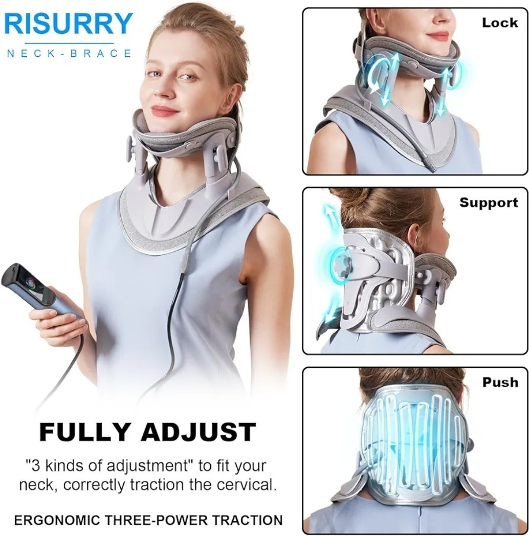 Cervical Neck Traction Device Fast Air Pump Neck Brace Adjustable Inflatable Nec