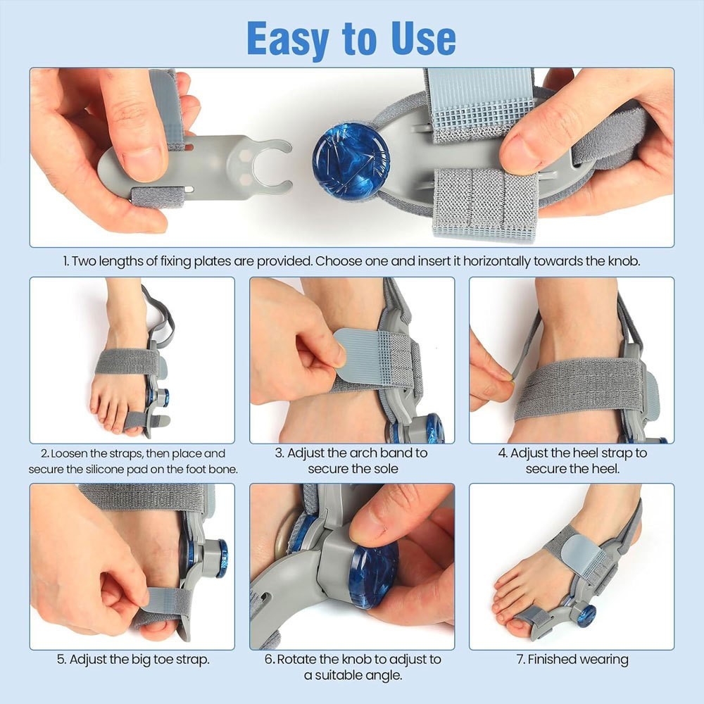 Bunion Corrector Adjustable Knob Big Toe Splint – Hallux Valgus Pain Relief