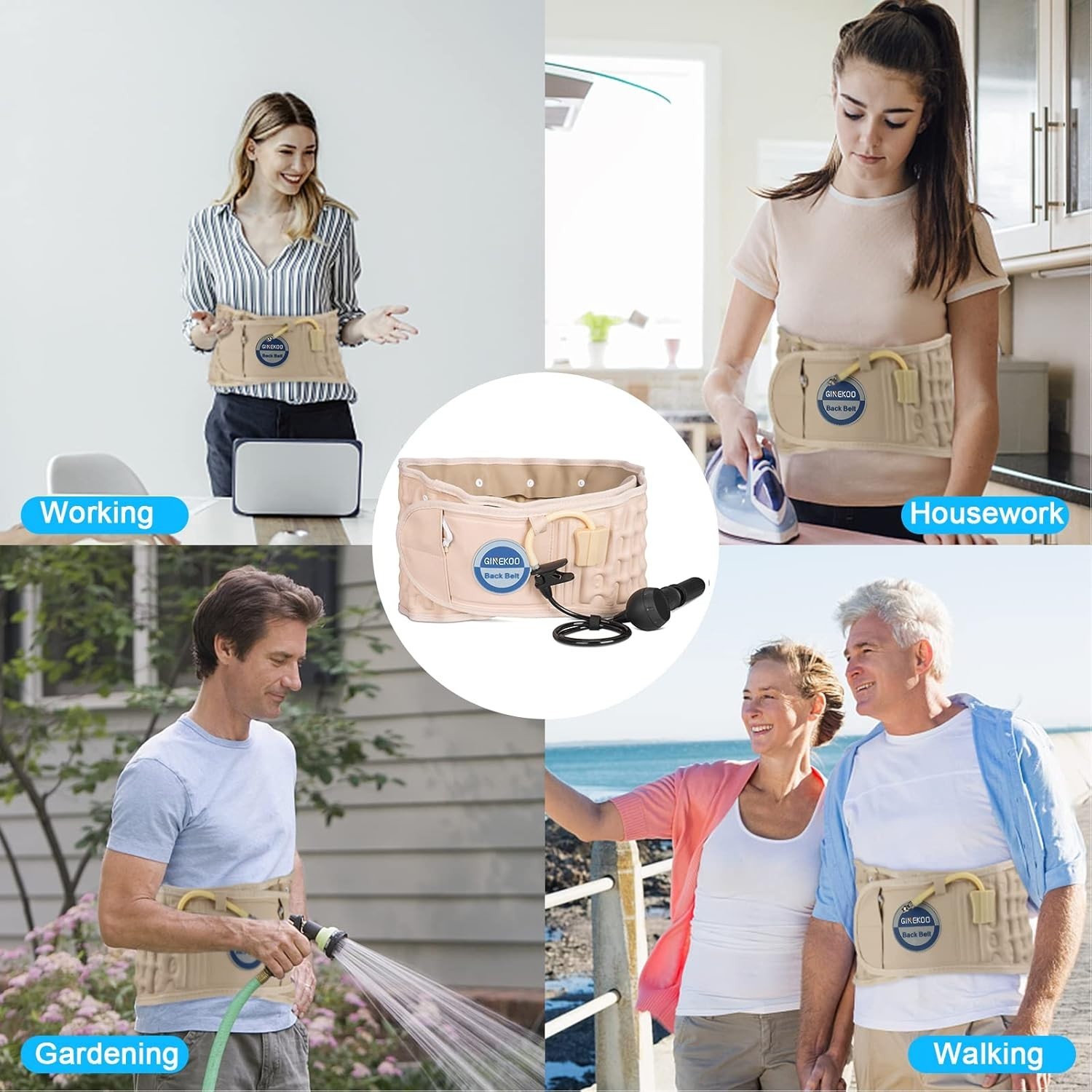 Inflatable Lumbar Traction Belt for Back Pain Relief & Support