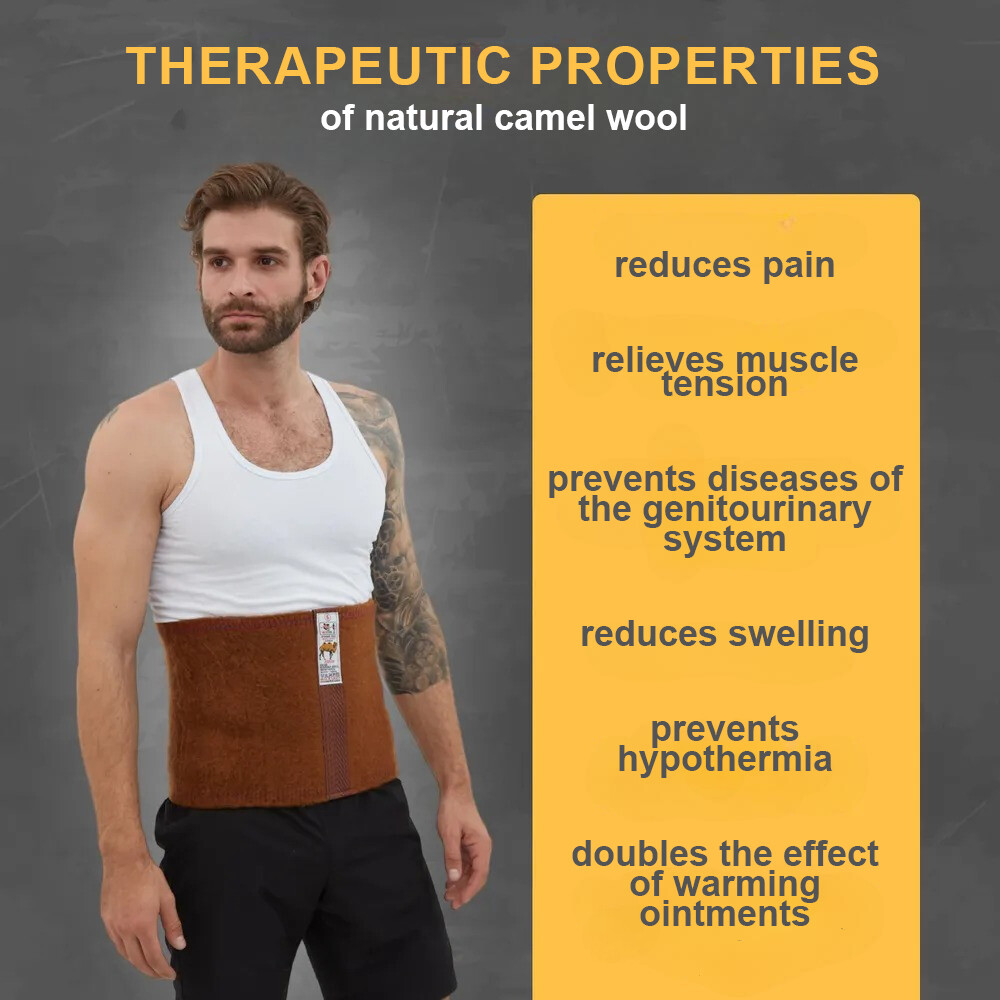 Warm Elastic Warming Belt Made from Camel Hair Wool Relief Back Pain Arthritis