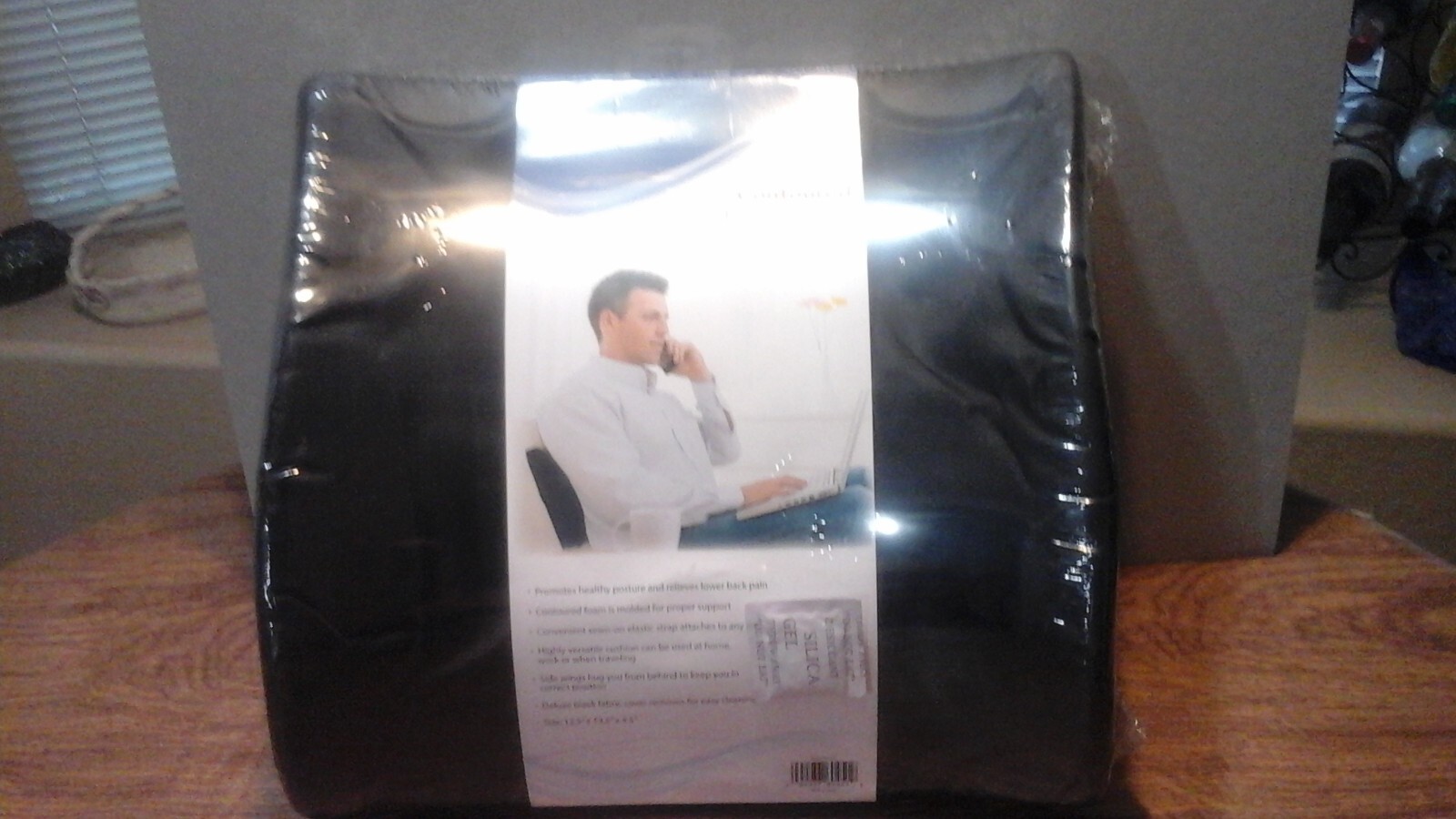 Contoured Lumbar Seat Back Support Cushion with Strap Promotes Healthy Posture